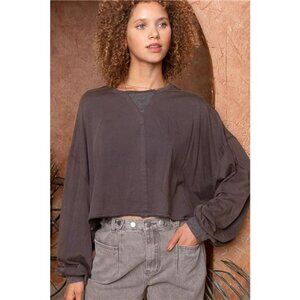 POL Cropped Long Sleeve Top